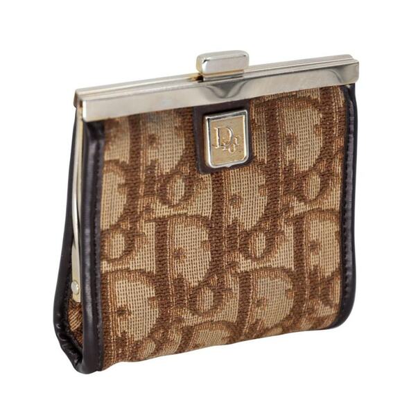 Dior Kiss-lock Mini Cd Trotter Canvas Coin Purse Wallet CD-0402N-0109 - Picture 1 of 8